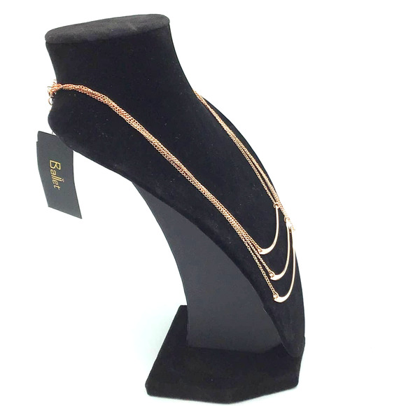 Ballet Rose Gold 3 Bar Necklace - Picture 2 of 4